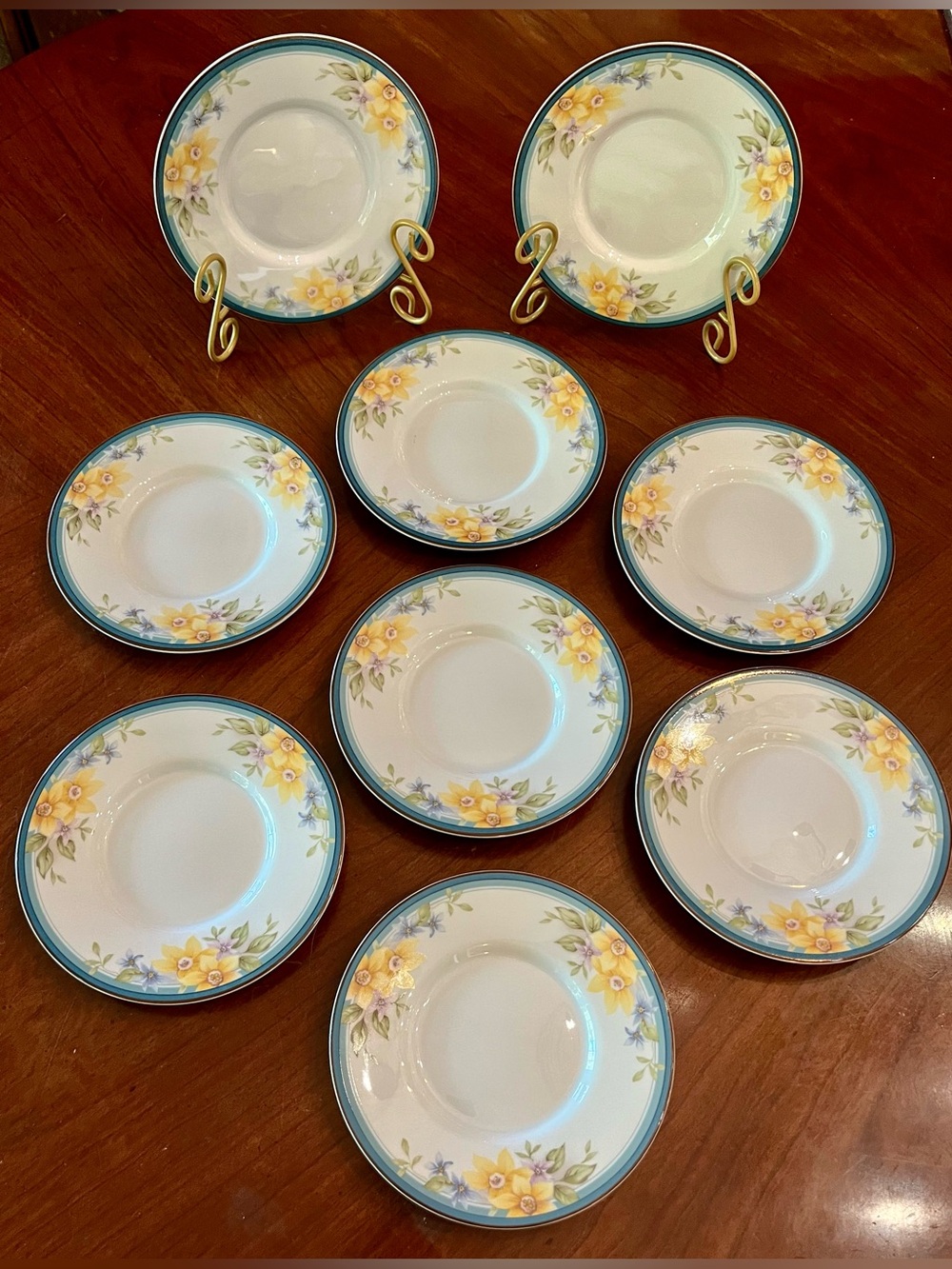 VTG Christopher Stuart "Tranquility" Set 9 Bread & Butter Plates (Y0237) 6.25”